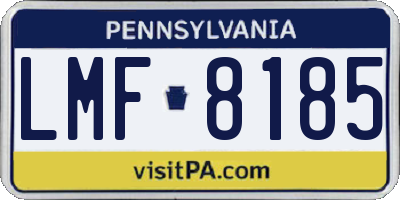 PA license plate LMF8185