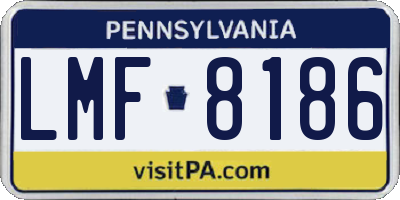 PA license plate LMF8186