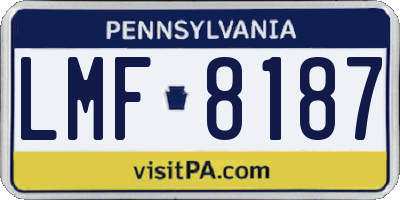 PA license plate LMF8187