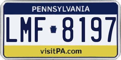 PA license plate LMF8197