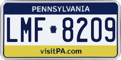 PA license plate LMF8209