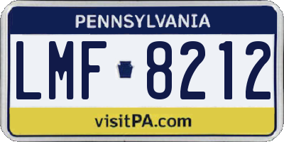PA license plate LMF8212