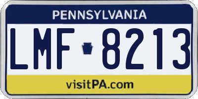 PA license plate LMF8213