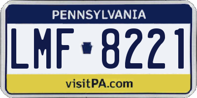 PA license plate LMF8221