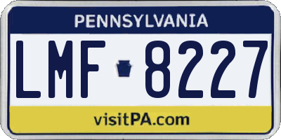 PA license plate LMF8227