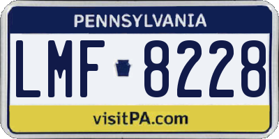 PA license plate LMF8228