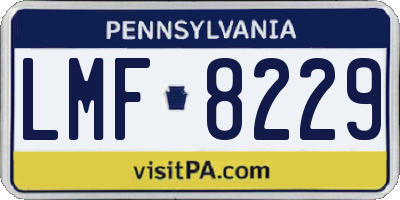PA license plate LMF8229