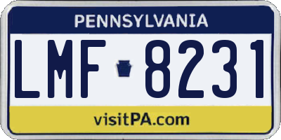 PA license plate LMF8231