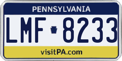 PA license plate LMF8233