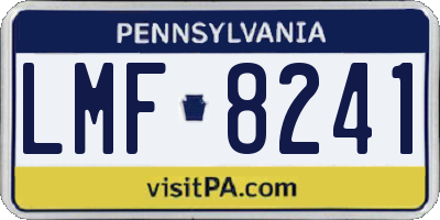 PA license plate LMF8241