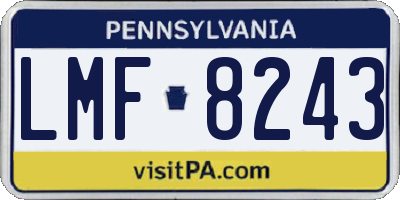 PA license plate LMF8243
