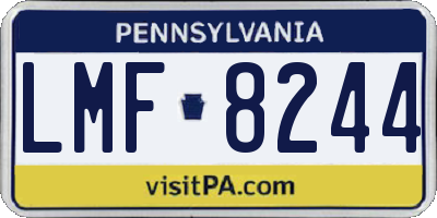 PA license plate LMF8244