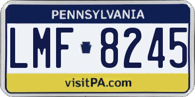 PA license plate LMF8245