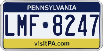 PA license plate LMF8247