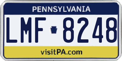 PA license plate LMF8248