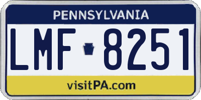 PA license plate LMF8251