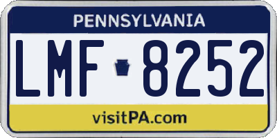 PA license plate LMF8252