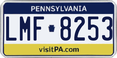 PA license plate LMF8253