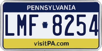 PA license plate LMF8254