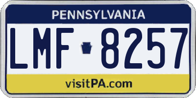 PA license plate LMF8257