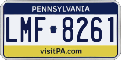 PA license plate LMF8261