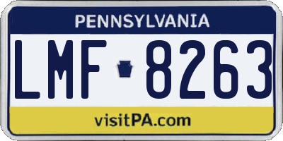 PA license plate LMF8263