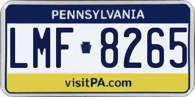 PA license plate LMF8265