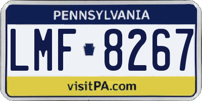 PA license plate LMF8267