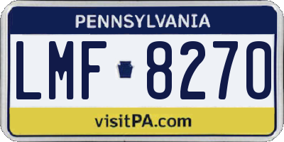 PA license plate LMF8270