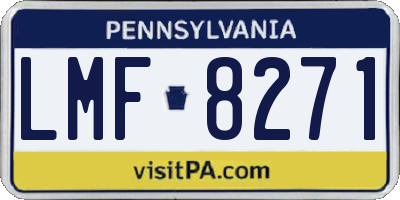 PA license plate LMF8271