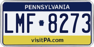 PA license plate LMF8273