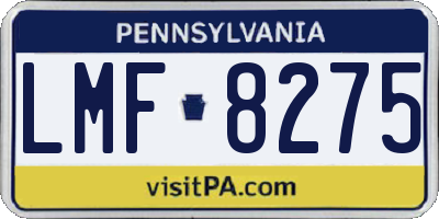 PA license plate LMF8275