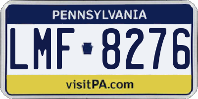 PA license plate LMF8276