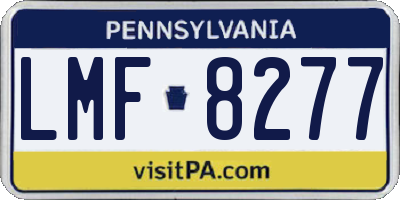 PA license plate LMF8277