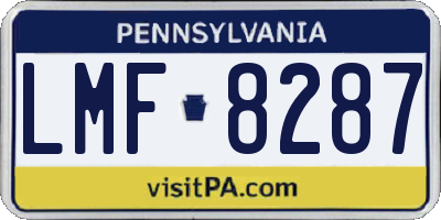PA license plate LMF8287