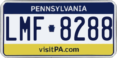 PA license plate LMF8288