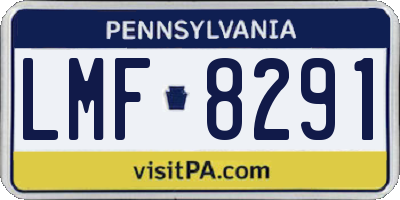 PA license plate LMF8291