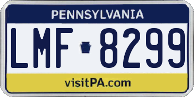 PA license plate LMF8299