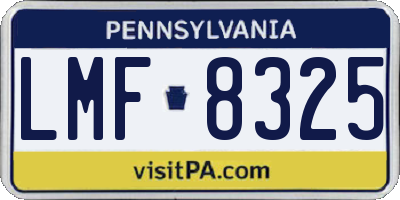 PA license plate LMF8325