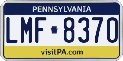 PA license plate LMF8370