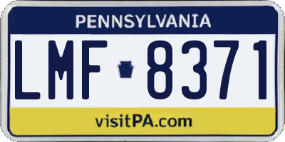 PA license plate LMF8371