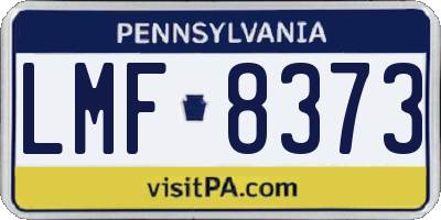 PA license plate LMF8373