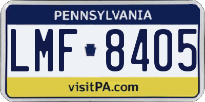PA license plate LMF8405