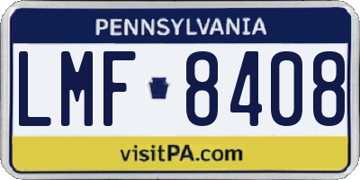 PA license plate LMF8408
