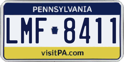PA license plate LMF8411