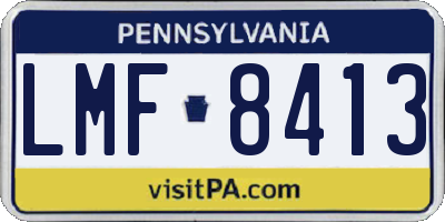 PA license plate LMF8413
