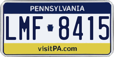 PA license plate LMF8415