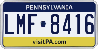 PA license plate LMF8416