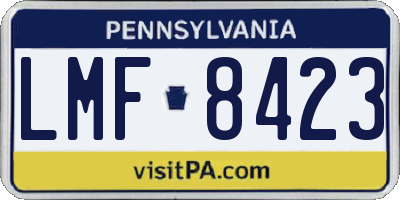 PA license plate LMF8423