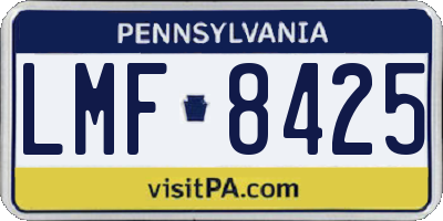 PA license plate LMF8425